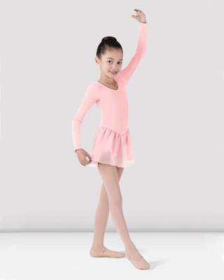 Girls Ballet Dresses BLOCH | Lng Slv Leo W/Shiffon Skirt CL5309
